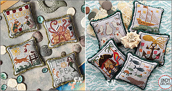 Saltwater Scrapbook parts 1 and 2 from The Blue Flower and Lindy Stitches -  click for more