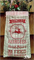 Reindeer Feed Sack from Carriage House Samplings - click for more