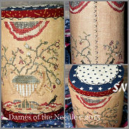 Flag & Flowers Tall Drum from Dames of the Needle