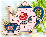 Roses Tea Set Minder with Tree from Flamingo Toes - click to see more