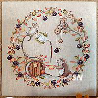 Hedgehog and Mice Chart #289 from Serenita di Campagna -- click for a larger view