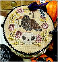 Quaint Rose Needlearts Pin Drum Shortie #10 October Crow  - click for more