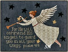 Psalm 91:11 in cross stitch from Teresa Kogut -- click to see more